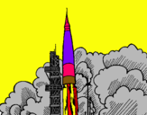 Dibujo Lanzamiento cohete pintado por GUIPO
