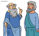 Dibujo Sócrates y Platón pintado por mandyxd