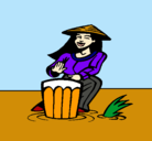 Dibujo Mujer tocando el bongó pintado por alexis0422