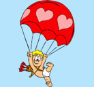 Dibujo Cupido en paracaídas pintado por cocoloco