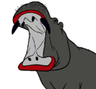Dibujo Hipopótamo con la boca abierta pintado por marco1