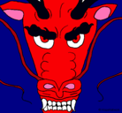 Dibujo Cabeza de dragón pintado por yack