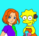 Dibujo Sakura y Lisa pintado por merylin 