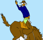 Dibujo Vaquero en caballo pintado por marcoj