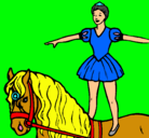 Dibujo Trapecista encima de caballo pintado por luauinpldrno