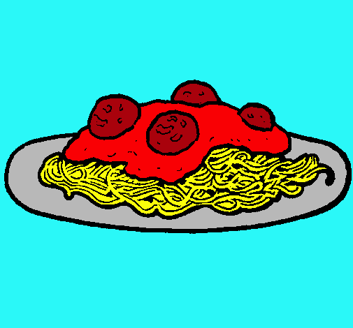 Dibujo Espaguetis con carne pintado por Aracel