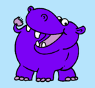 Dibujo Hipopótamo pintado por luci02