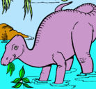 Dibujo Dinosaurio comiendo pintado por zantiago