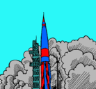 Dibujo Lanzamiento cohete pintado por eam-hv
