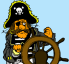 Dibujo Capitán pirata pintado por piraton