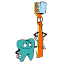 Dibujo Muela y cepillo de dientes pintado por eliza62