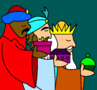 Dibujo Los Reyes Magos 3 pintado por albamarfermf