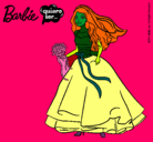 Dibujo Barbie vestida de novia pintado por charlotte1