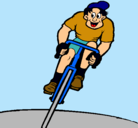 Dibujo Ciclista con gorra pintado por kleyver