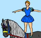 Dibujo Trapecista encima de caballo pintado por maricel416