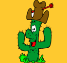 Dibujo Cactus con sombrero pintado por frutillita