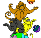 Dibujo Monos haciendo malabares pintado por monitou