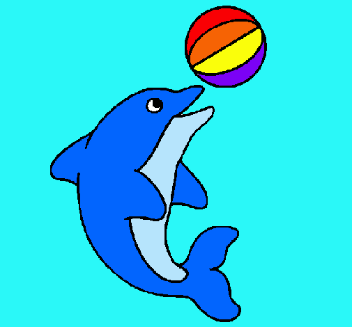 Delfín jugando con una pelota