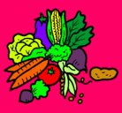 Dibujo verduras pintado por verduritas