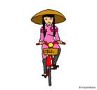 Dibujo China en bicicleta pintado por Qeelii