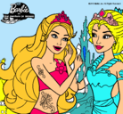 Dibujo Barbie se despiede de la reina sirena pintado por yuli89