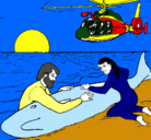 Dibujo Rescate ballena pintado por saury