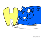 Dibujo Hipopótamo pintado por andreafg