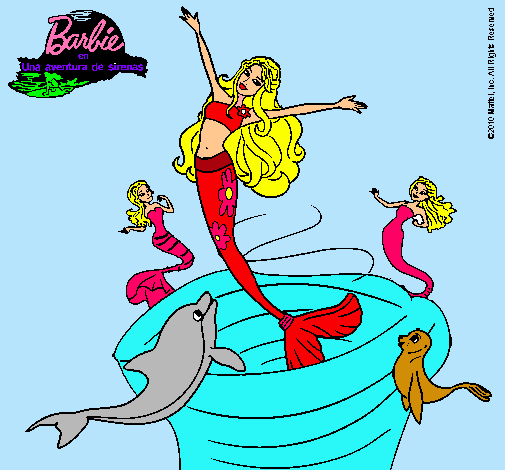 Barbie sirena contenta