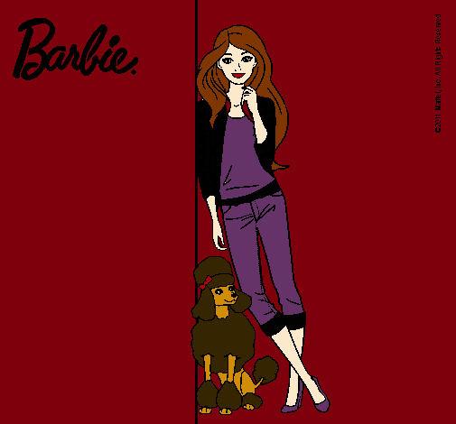 Barbie con cazadora de cuadros