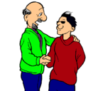 Dibujo Padre e hijo se estrechan la mano pintado por alba0123456