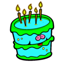 Dibujo Pastel de cumpleaños 2 pintado por anuska