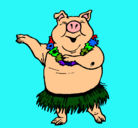 Dibujo Cerdo hawaiano pintado por danteeee