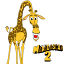 Dibujo Madagascar 2 Melman pintado por teto