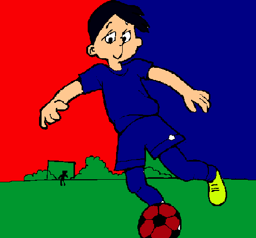 Dibujo Jugar a fútbol pintado por dominique1