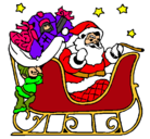 Dibujo Papa Noel en su trineo pintado por anabel100