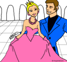 Dibujo Princesa y príncipe en el baile pintado por jazmine