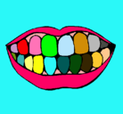 Dibujo Boca y dientes pintado por jocelynale