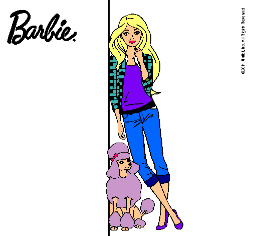 Dibujo Barbie con cazadora de cuadros pintado por lara2002