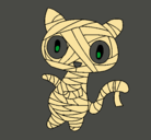 Dibujo Gato garabato momia pintado por gatote