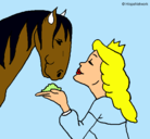 Dibujo Princesa y caballo pintado por petarda
