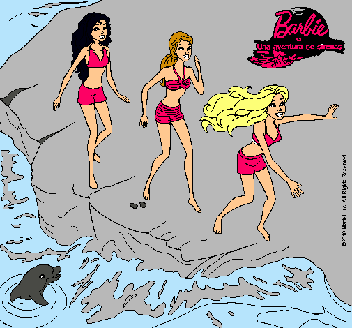 Barbie y sus amigas en la playa