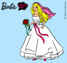 Dibujo Barbie vestida de novia pintado por abiga