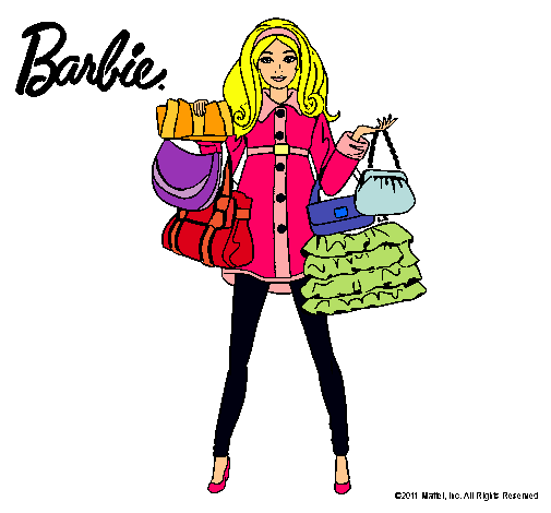 Dibujo Barbie de compras pintado por Esmii
