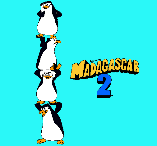 Dibujo Madagascar 2 Pingüinos pintado por cocoloco