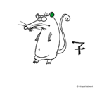 Dibujo Rata pintado por raton 