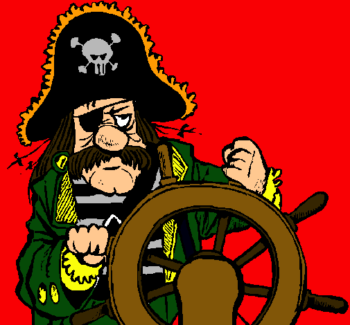 Dibujo Capitán pirata pintado por dominique1