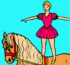 Dibujo Trapecista encima de caballo pintado por sobrecaball