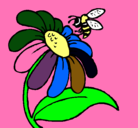 Dibujo Margarita con abeja pintado por lucerito