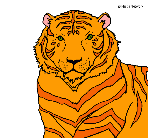 Dibujo Tigre pintado por J-betto