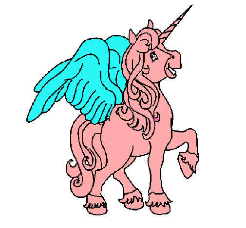 Dibujo Unicornio con alas pintado por belennn